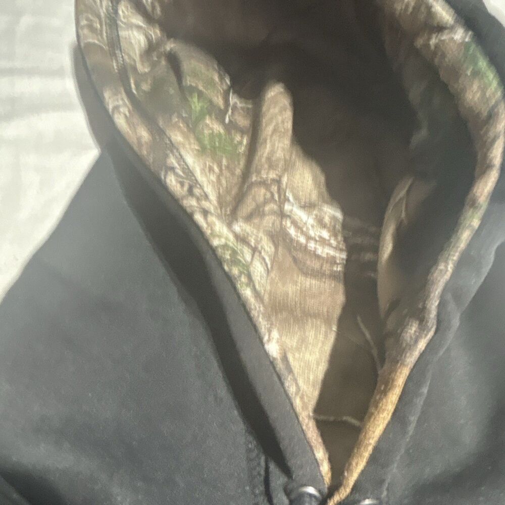 Carhartt Force Extremes Men Medium Black Yellow Logo Camo Line Hoodie Sweatshirt - Picture 6 of 7